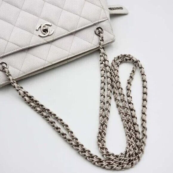 CHANEL Quilted Matelasse CC Logo Caviar Skin Chain Shoulder Bag 1600-082524 - Picture 8 of 15